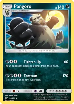 Pangoro Pokemon card from Team Up