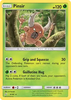 Pinsir Pokemon card from Team Up