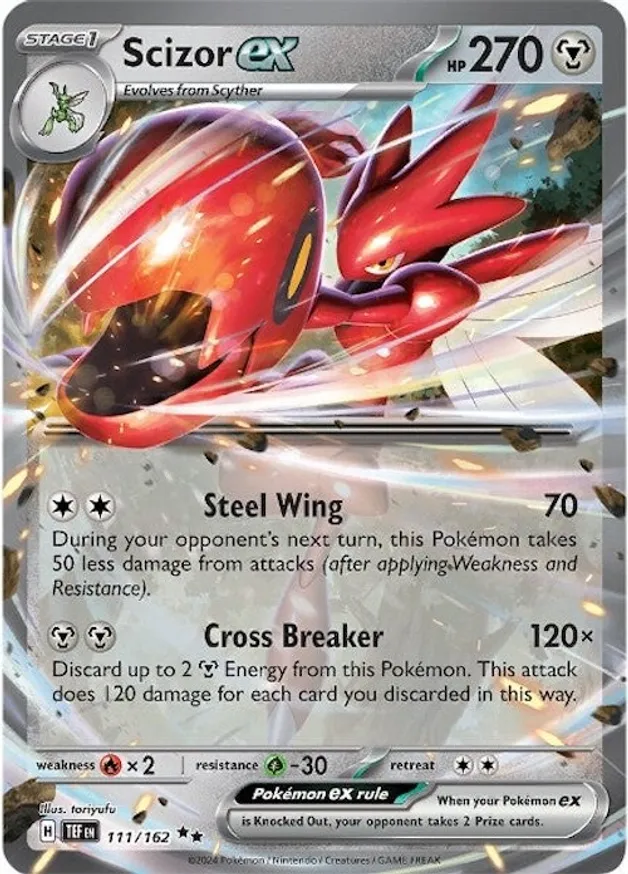Scizor Pokemon card from Temporal Forces