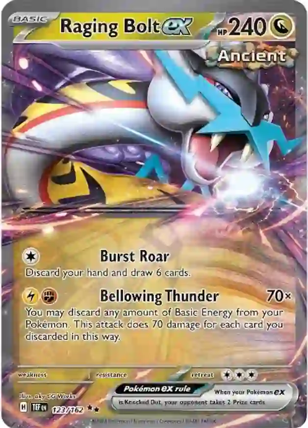 Raging Bolt Pokemon card from Temporal Forces