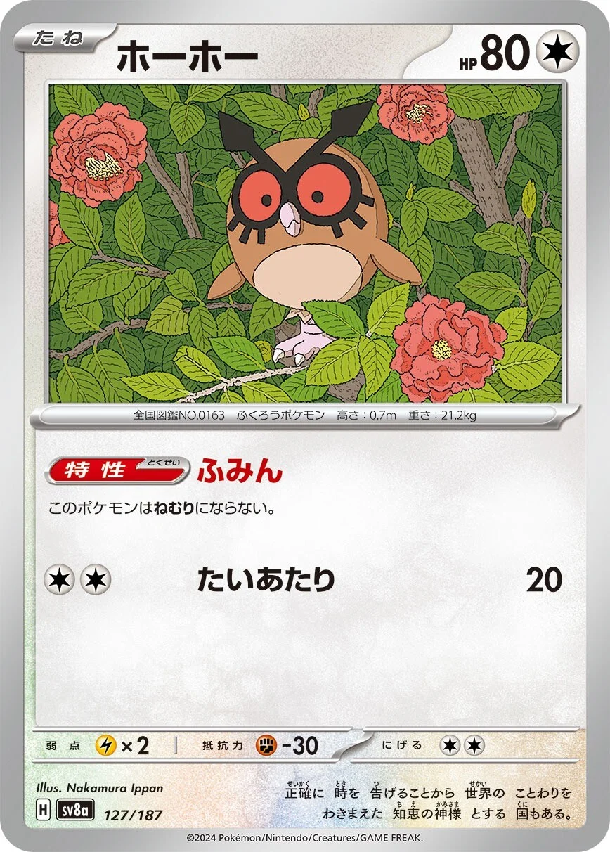 Hoothoot Pokemon card from Terastal Festival ex