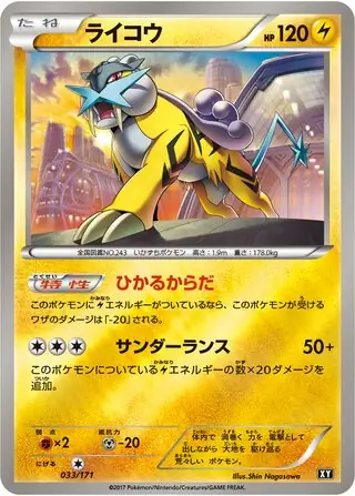 Raikou Pokemon card from The Best of XY