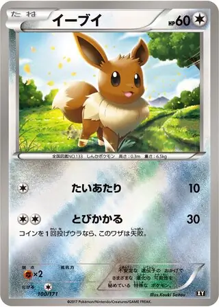 Eevee Pokemon card from The Best of XY
