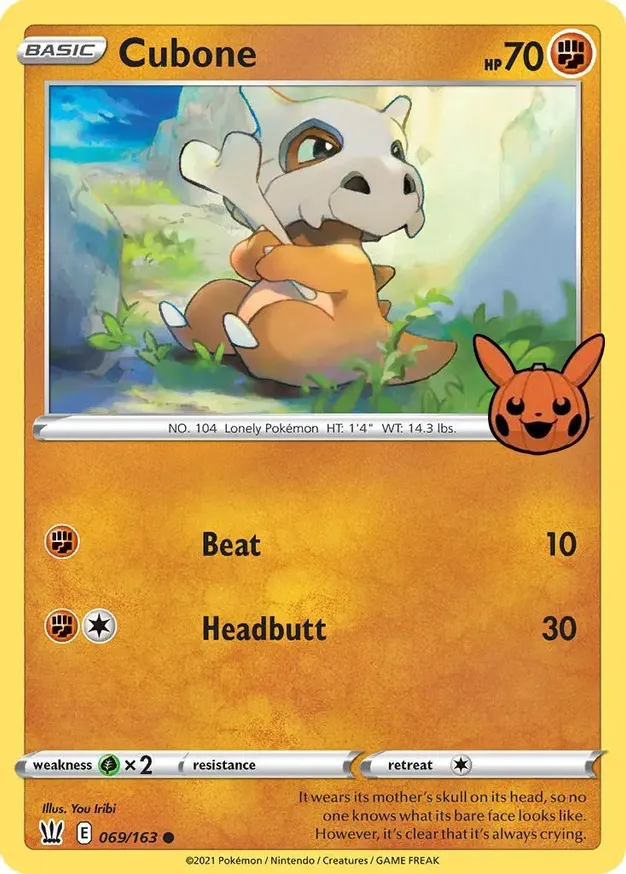 Cubone Pokemon card from Trick or Trade 2022