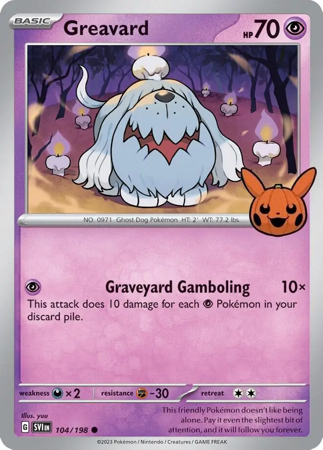 Greavard Pokemon card from Trick or Trade 2024