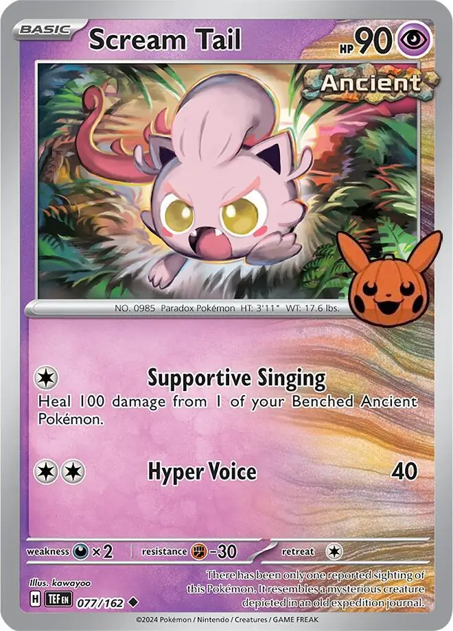 Scream Tail Pokemon card from Trick or Trade 2024