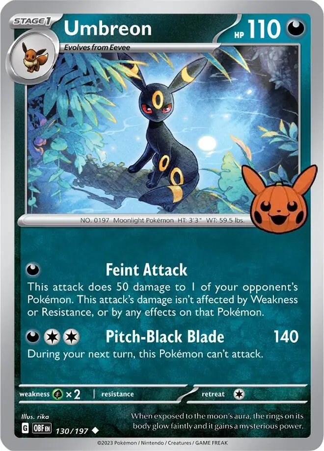 Umbreon Pokemon card from Trick or Trade 2024