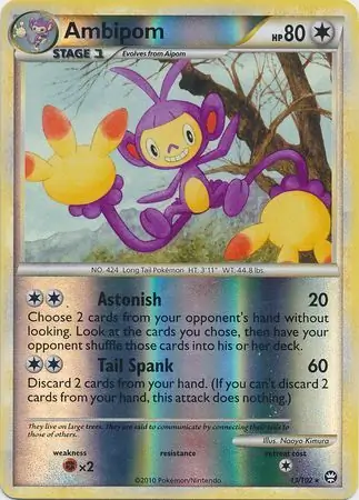 Ambipom Reverse Holo Pokemon card from Triumphant