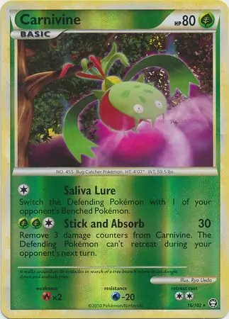Carnivine Reverse Holo Pokemon card from Triumphant