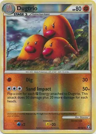 Dugtrio Reverse Holo Pokemon card from Triumphant