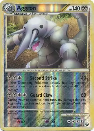 Aggron Reverse Holo Pokemon card from Triumphant