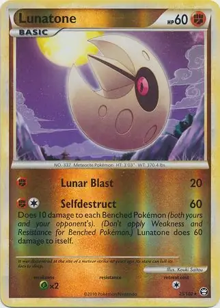 Lunatone Reverse Holo Pokemon card from Triumphant