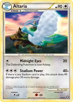 Altaria Holo Pokemon card from Triumphant