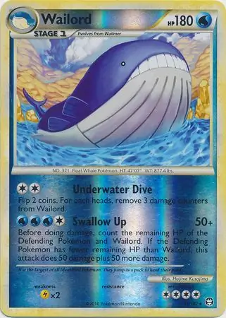 Wailord Reverse Holo Pokemon card from Triumphant