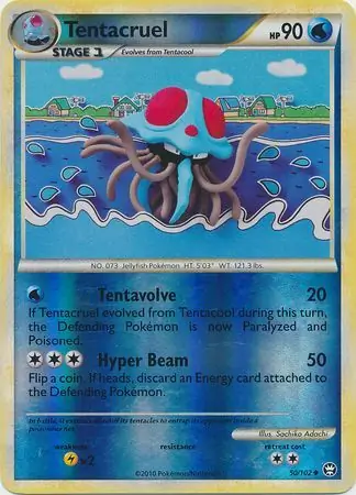Tentacruel Reverse Holo Pokemon card from Triumphant