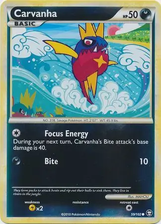 Carvanha Reverse Holo Pokemon card from Triumphant