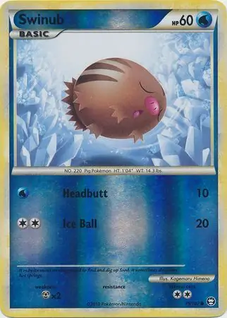 Swinub Reverse Holo Pokemon card from Triumphant