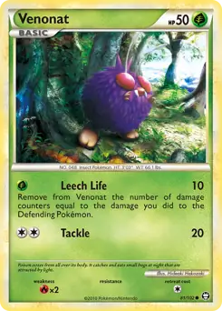 Venonat Pokemon card from Triumphant