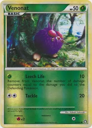 Venonat Reverse Holo Pokemon card from Triumphant