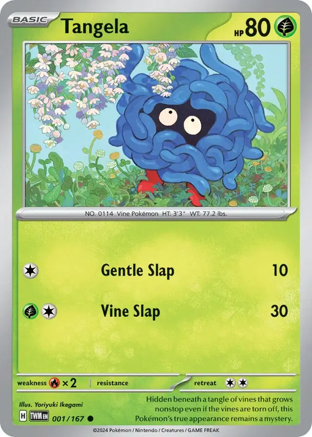 Tangela Pokemon card from Twilight Masquerade