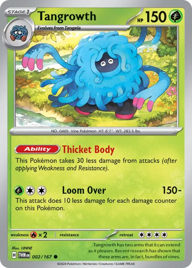 Tangrowth Pokemon card from Twilight Masquerade