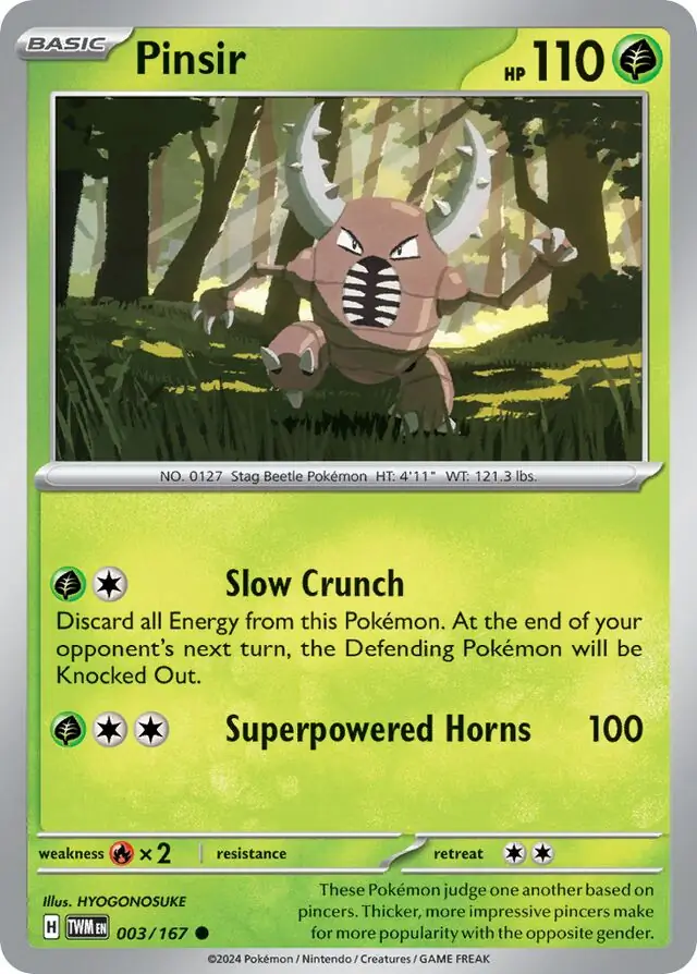 Pinsir Pokemon card from Twilight Masquerade