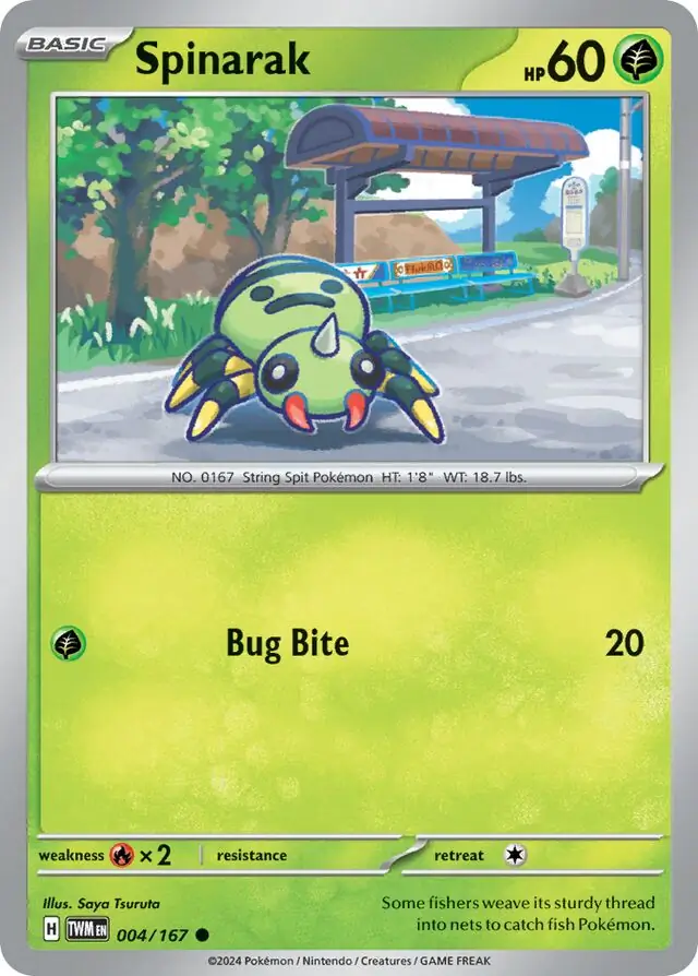 Spinarak Pokemon card from Twilight Masquerade