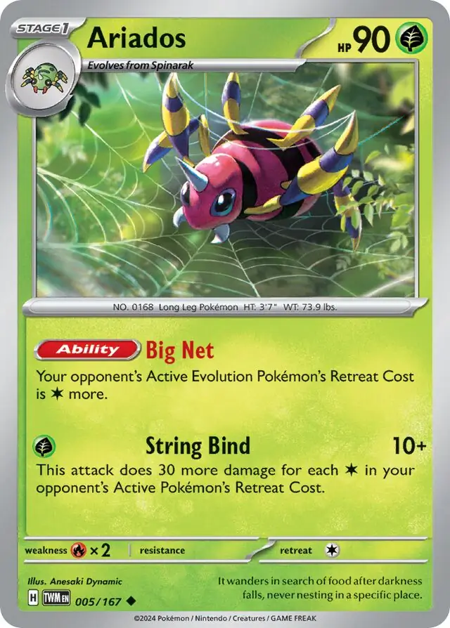 Ariados Pokemon card from Twilight Masquerade