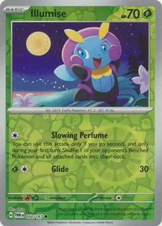 Illumise Reverse Holo Pokemon card from Twilight Masquerade
