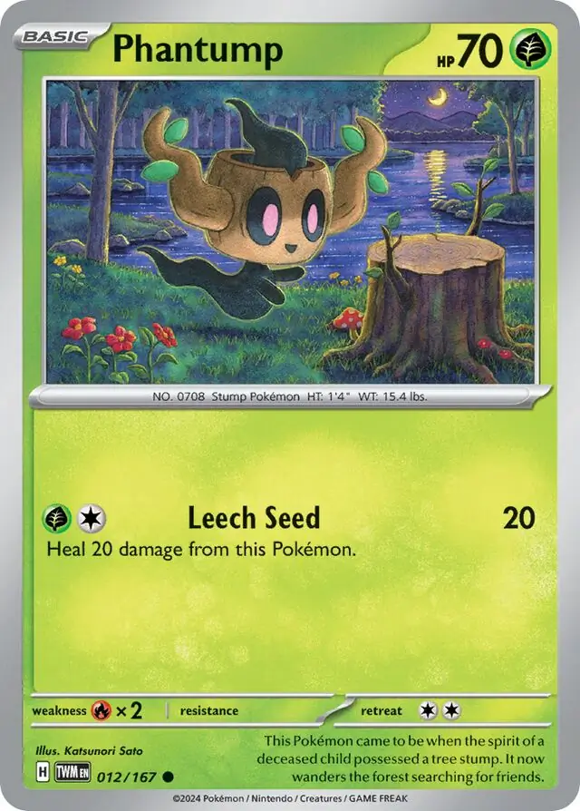 Phantump Pokemon card from Twilight Masquerade