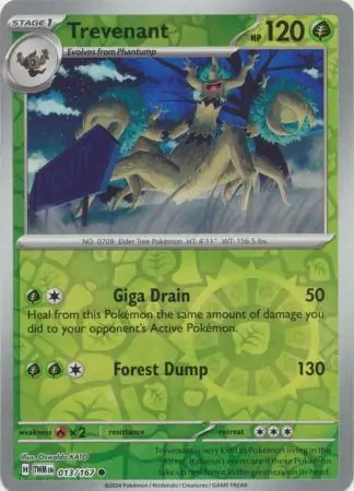 Trevenant Reverse Holo Pokemon card from Twilight Masquerade