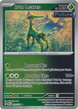 Iron Leaves Reverse Holo Pokemon card from Twilight Masquerade