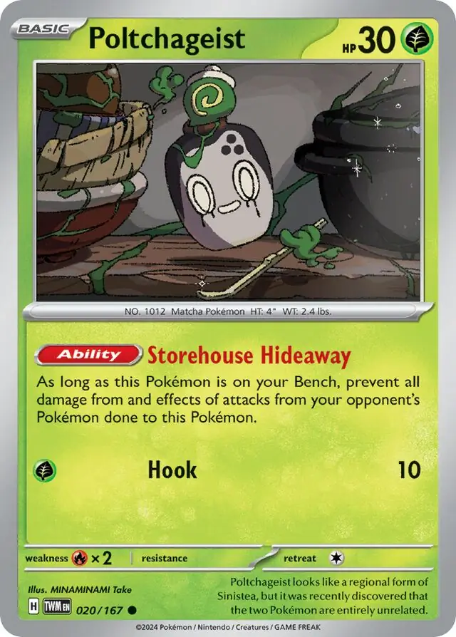 Poltchageist Pokemon card from Twilight Masquerade
