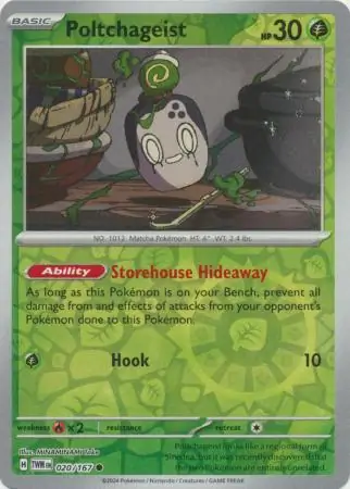 Poltchageist Reverse Holo Pokemon card from Twilight Masquerade