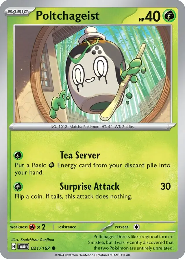 Poltchageist Pokemon card from Twilight Masquerade