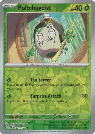 Poltchageist Reverse Holo Pokemon card from Twilight Masquerade