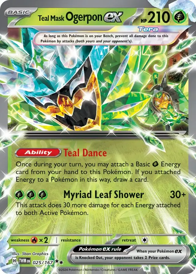Teal Mask Ogerpon ex Pokemon card from Twilight Masquerade