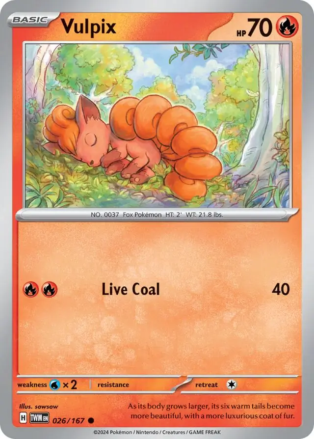 Vulpix Pokemon card from Twilight Masquerade