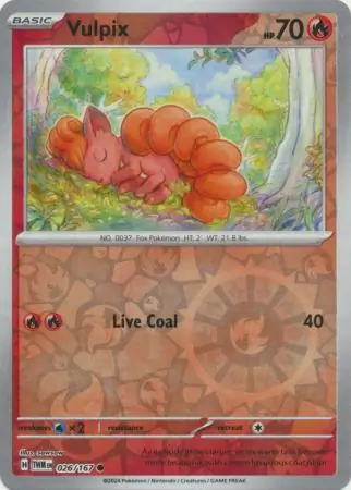 Vulpix Reverse Holo Pokemon card from Twilight Masquerade