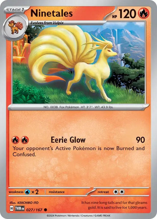Ninetales Pokemon card from Twilight Masquerade