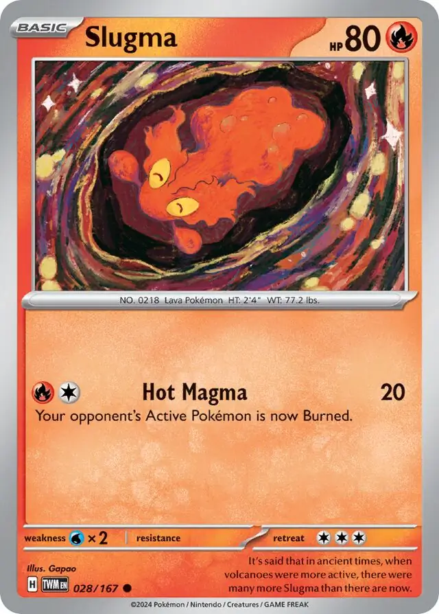 Slugma Pokemon card from Twilight Masquerade
