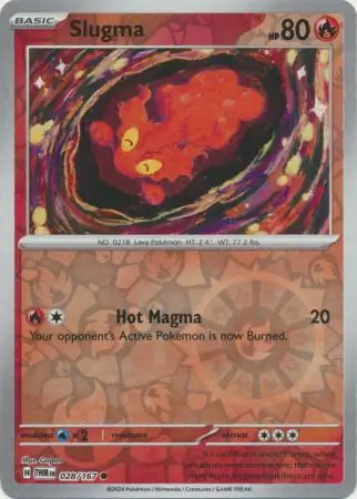 Slugma Reverse Holo Pokemon card from Twilight Masquerade