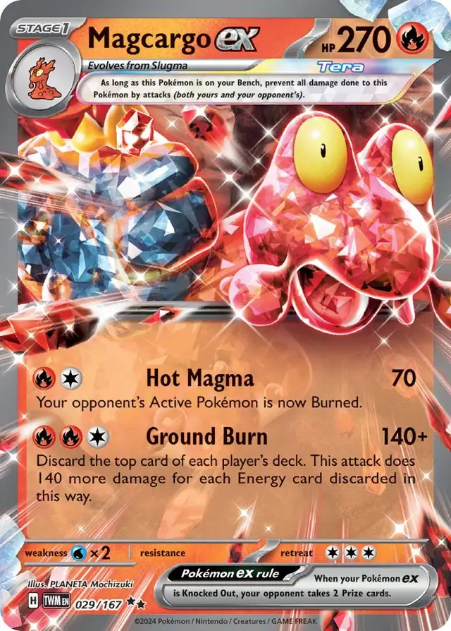 Magcargo ex Pokemon card from Twilight Masquerade