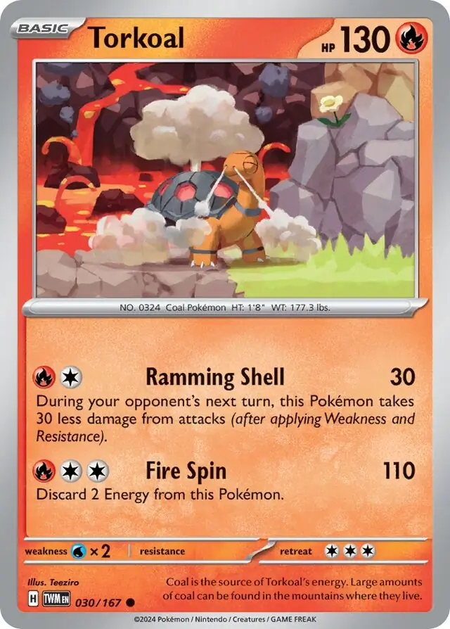 Torkoal Pokemon card from Twilight Masquerade
