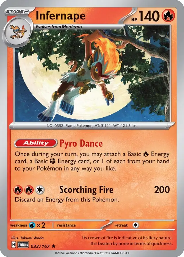 Infernape Pokemon card from Twilight Masquerade