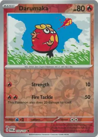 Darumaka Reverse Holo Pokemon card from Twilight Masquerade