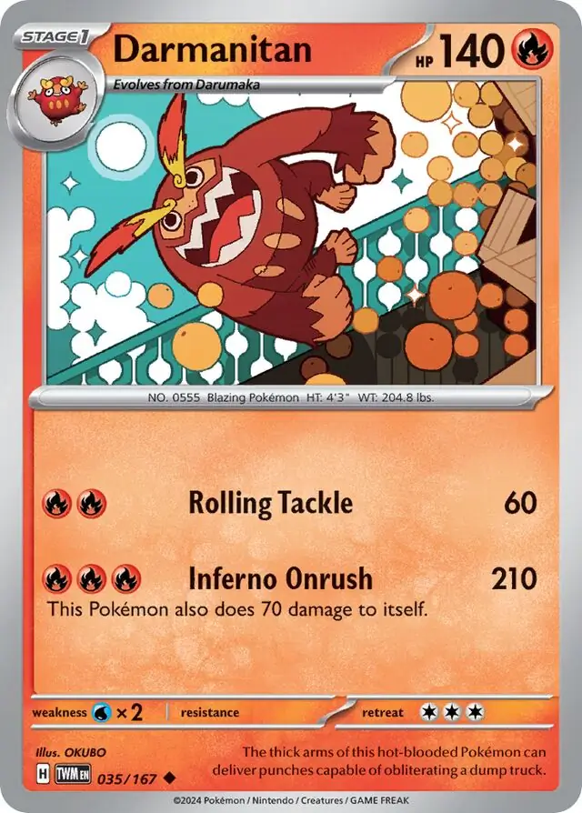 Darmanitan Pokemon card from Twilight Masquerade