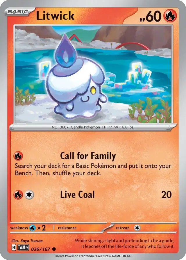 Litwick Pokemon card from Twilight Masquerade