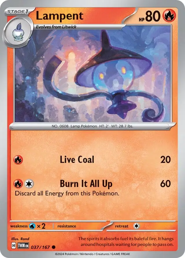 Lampent Pokemon card from Twilight Masquerade