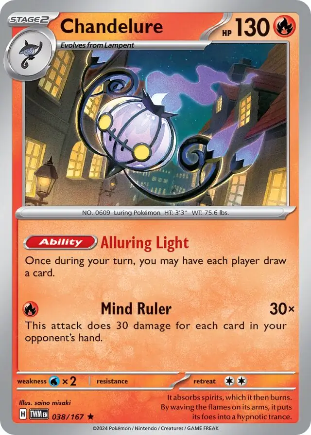 Chandelure Pokemon card from Twilight Masquerade